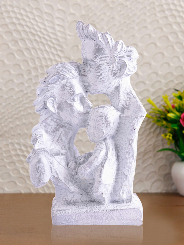 MOTHER and Father with Child Love golden Statue showpiece for Home Decor and Gifting