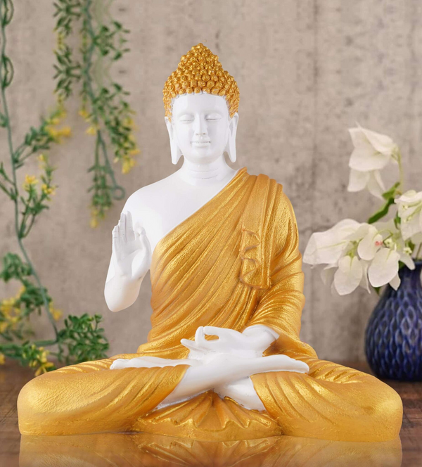 Buddha Idol Statue Showpiece Gift Gifting Item Polystone Home Decor Decoration