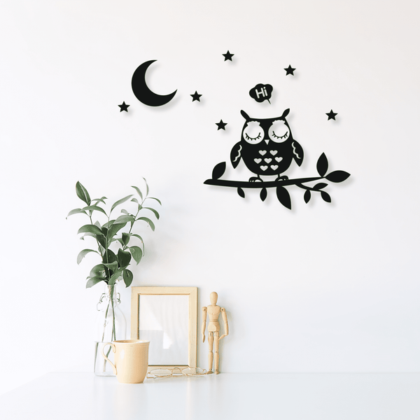 Midnight Greetings - Laser Cut Acrylic and Mild Steel Owl Wall Art