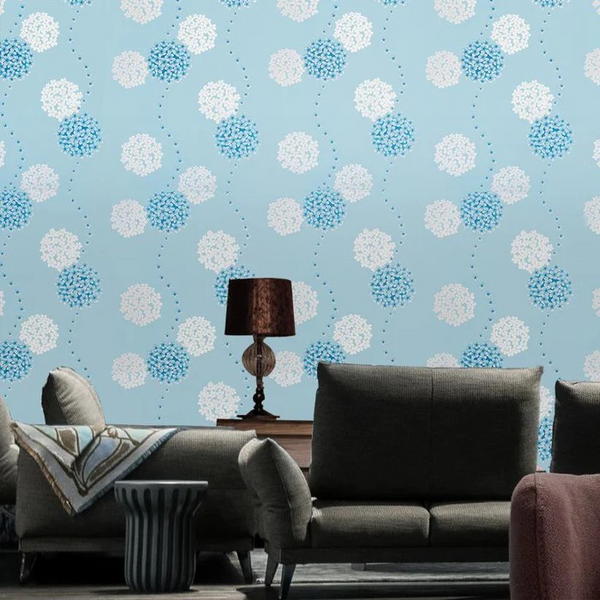 Flower Bouquet Blue DIY Wallpaper Affordable and Trendy for Modern Walls