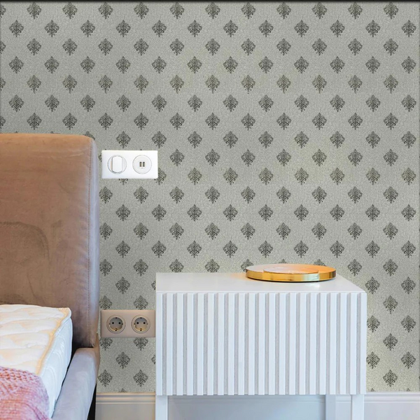 Grey Damask Corinne Self Adhesive DIY Wallpaper for Wall