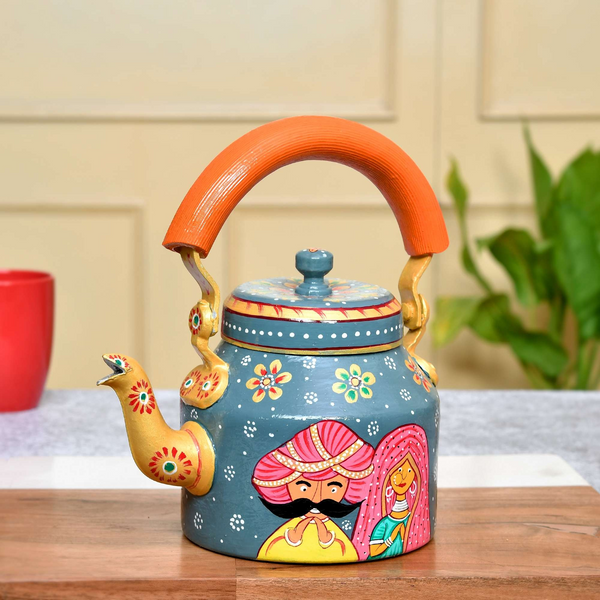 Hand-Painted Aluminium Tea Kettle – 750 ml for kitchen décor Home Décor , Tea Party , Serving