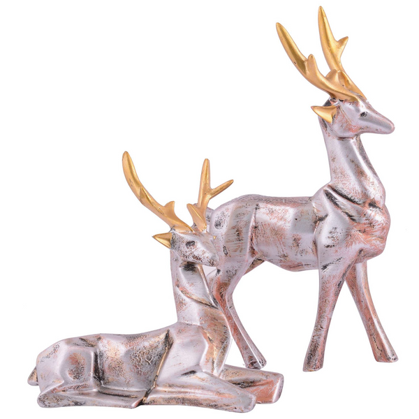 Resin Deer Head Showpiece Animal Figurine for Table Top Good Luck Vaastu Statue