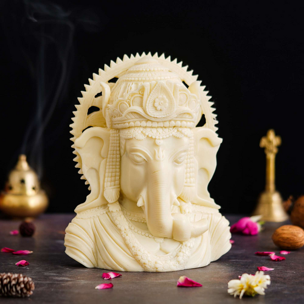 Marble Ganesh ji Statue Idol Murti for Home Decor Office Desk? for HomeDecor Decoration Gifting -2