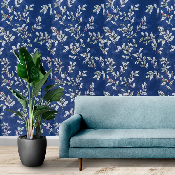 Opulent Lianas Self Adhesive Blue DIY wallpaper For Wall Decor