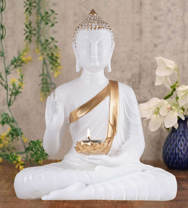 Buddha Idol Statue Showpiece Gift Gifting Item Polystone Home Decor Decoration