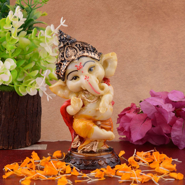 Ganesha Statue Idol Shriganesh Bhagwan Murti / Home, Office Decor / Car Dashboard / Side Table Brass Ganpati / Lord Vinayaka Statue / God of Luck & Success Sculpture / Gift Items