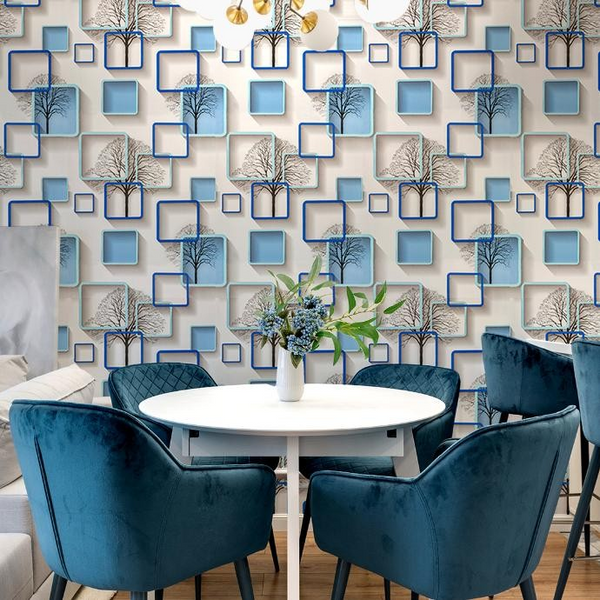 Square Forest Effect Multicolor DIY wallpaper for wall Decor