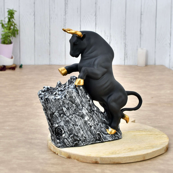 Antique Geometric Statue Bull Sculpture