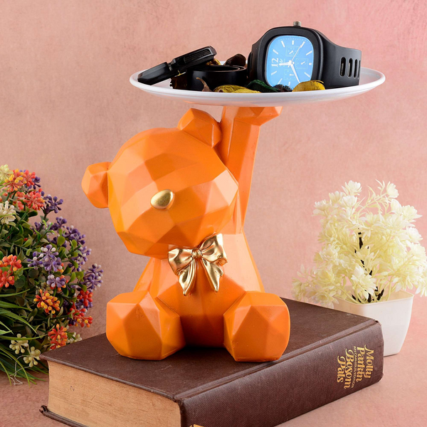 Cool Taddy Bear Showpiece for Home Decorative Showpiece | Taddy Bear with Paltter Statue for Home Decor Showpiece | Home Kitchen Decor | Office Decorative Item -1