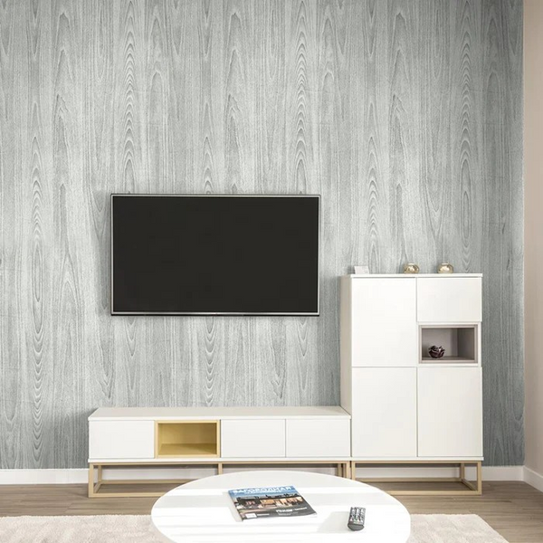 Plain Wooden Self Adhesive Grey DIY Wallpaper for Wall