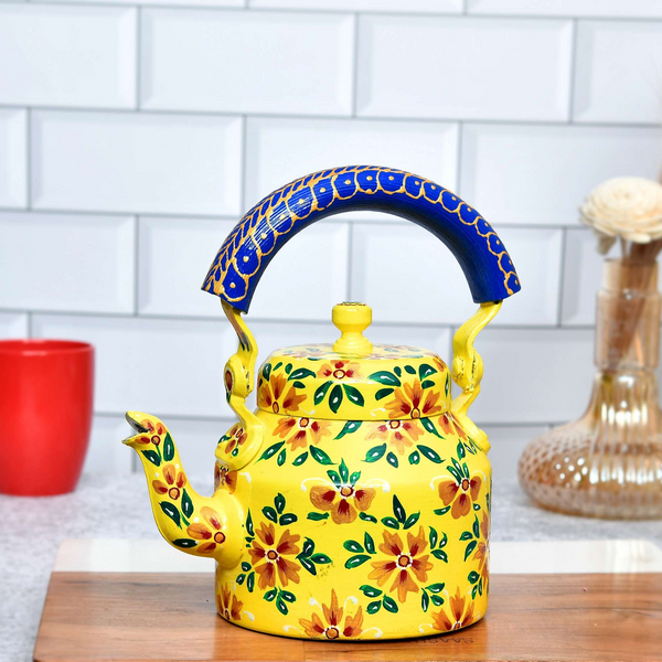 Hand-Painted Aluminium Tea Kettle – 750 ml for kitchen décor Home Décor , Tea Party , Serving