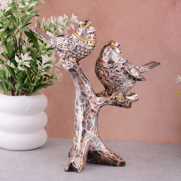 Resin Handcrafted Birds Couple On Tree Showpiece Bird Statue For Home Dcor Living Room Bedroom Table Top Antique Garden Decoration Items