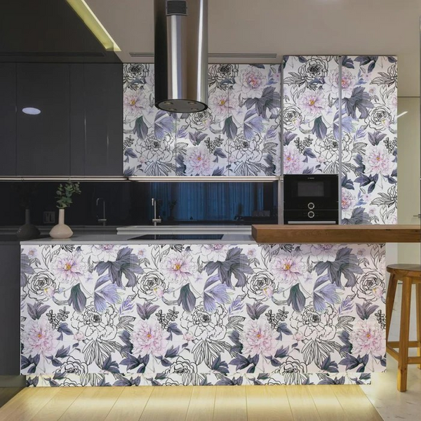 Vintage Purple Floral Self Adhesive DIY Wallpaper for Wall