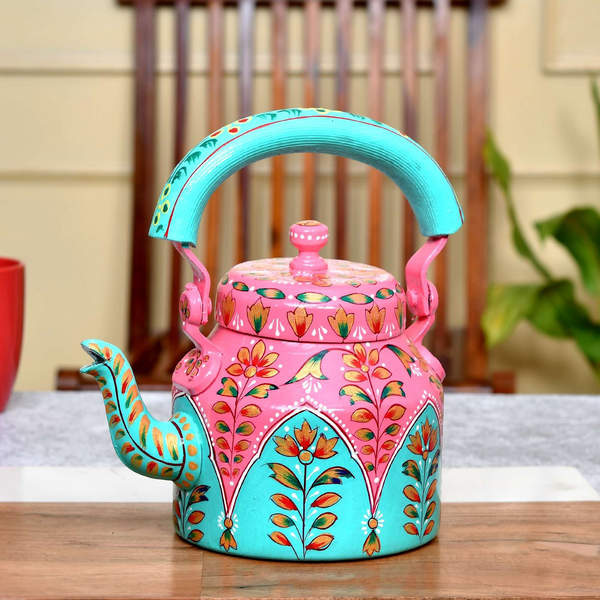 Hand-Painted Aluminium Tea Kettle – 750 ml for kitchen décor Home Décor , Tea Party , Serving