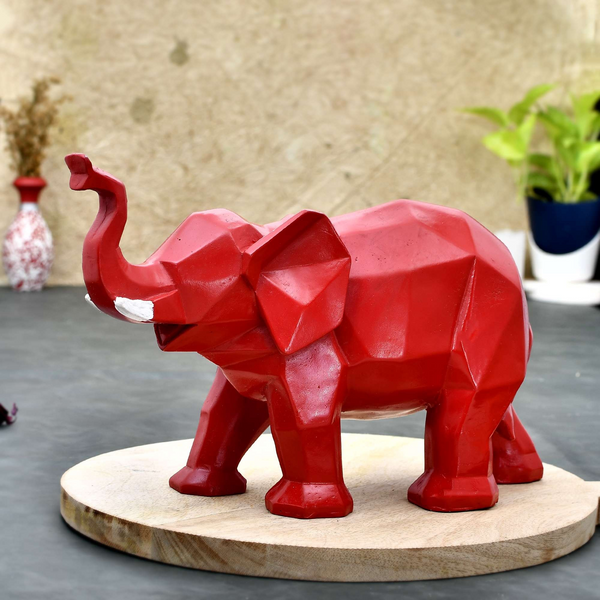 Elephant Showpiece Red