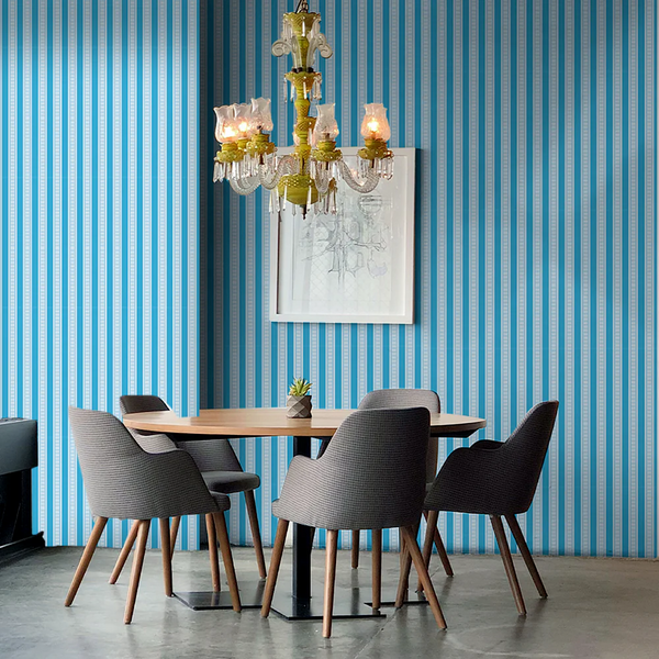 Striped Blue DIY Wallpaper – Modern Home Decor | Goods for House