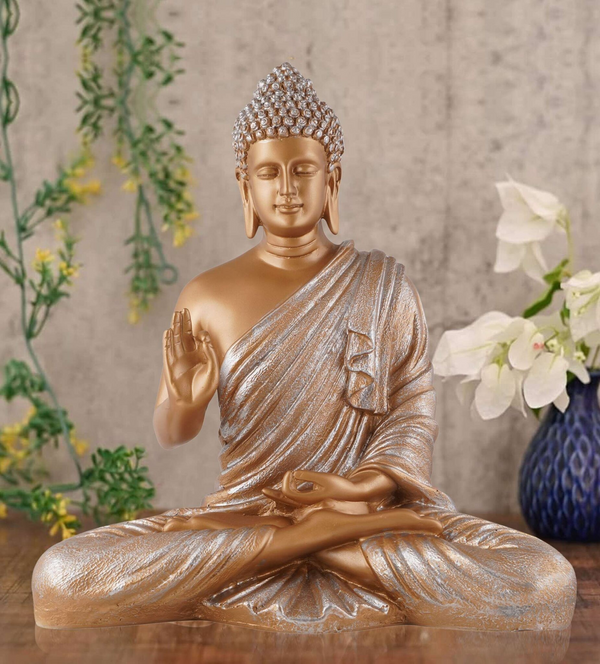 Buddha Idol Statue Showpiece Gift Gifting Item Polystone Home Decor Decoration