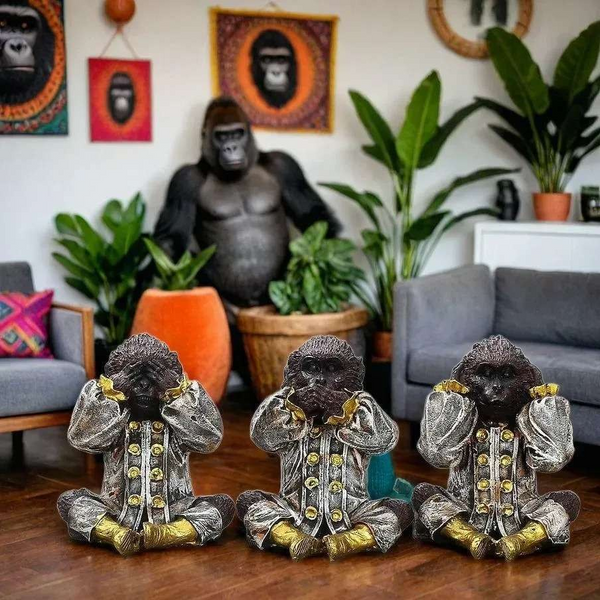 Set of 3 Monkey Showpiece