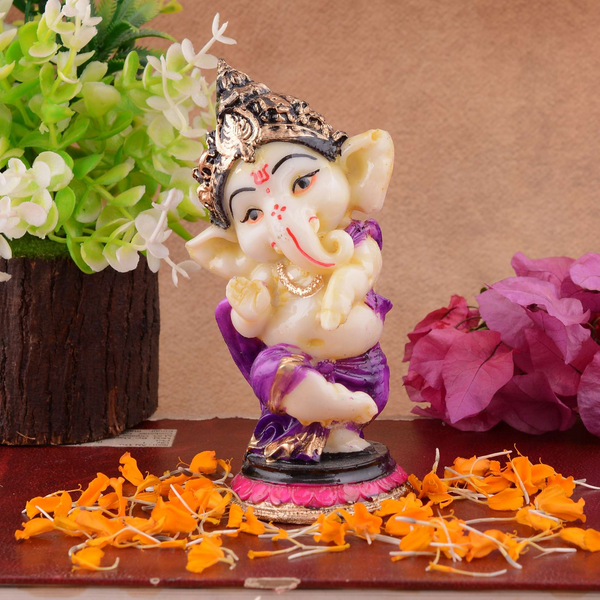 Ganesha Statue Idol Shriganesh Bhagwan Murti / Home, Office Decor / Car Dashboard / Side Table Brass Ganpati / Lord Vinayaka Statue / God of Luck & Success Sculpture / Gift Items