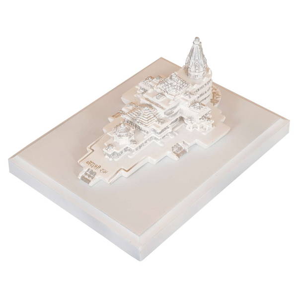 Resin Ram Mandir Ayodhya Model Authentic Design Ideal for Home Temple, Home Decor & Gifts (White)