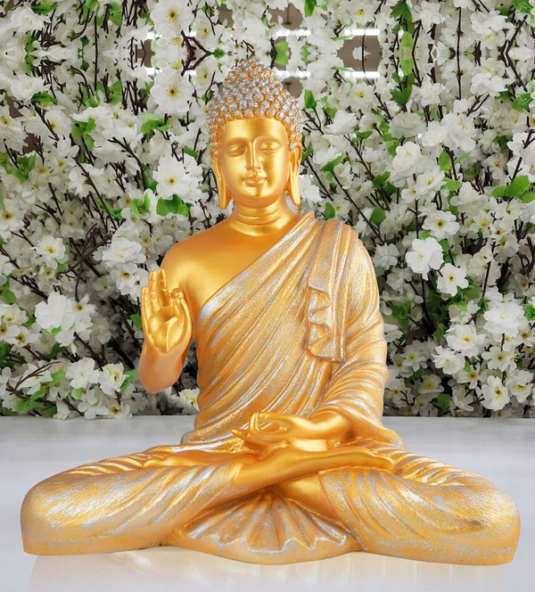 Light Golden Buddha Idol Statue Showpiece