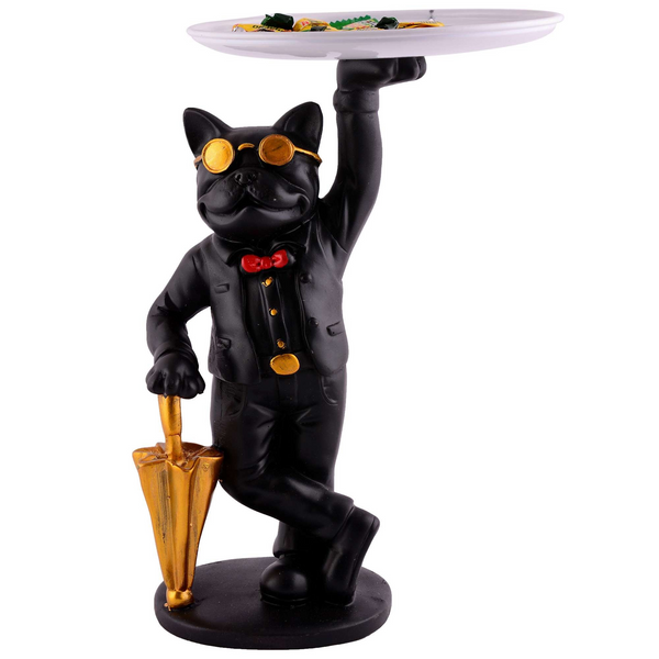 Cool Dog Showpiece with Plate for Home Dcor Item | Kitchen,Bedroom,Office,Dinning Table Decorative Item