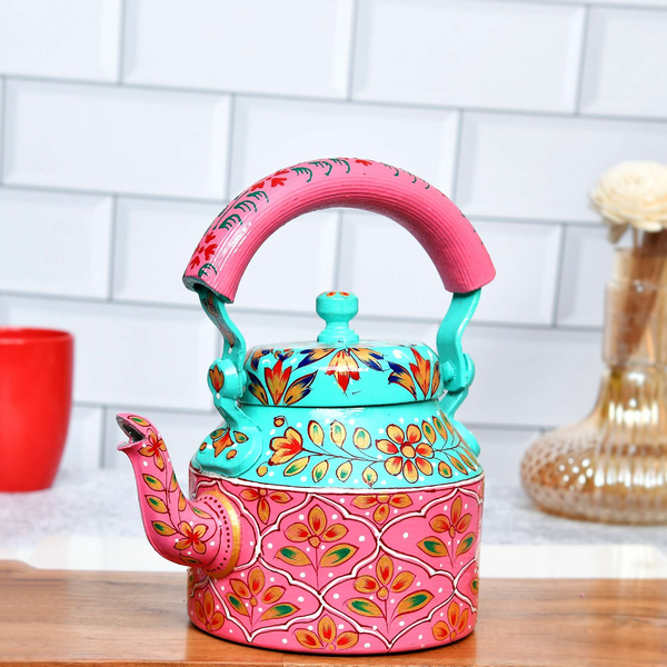 Hand-Painted Aluminium Tea Kettle – 750 ml for kitchen décor Home Décor , Tea Party , Serving