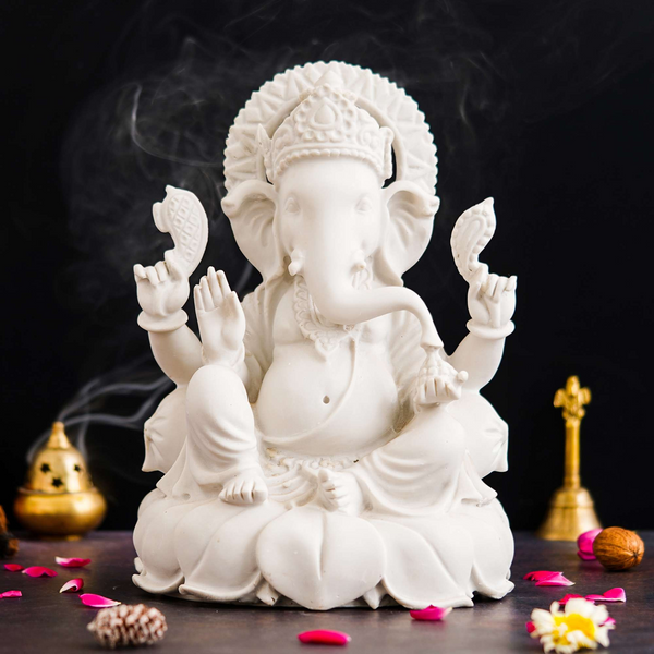 Marble Ganesh ji Statue Idol Murti for Home Decor Office Desk? for HomeDecor Decoration Gifting -1