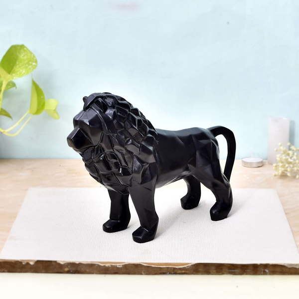 King Lion Black Statue