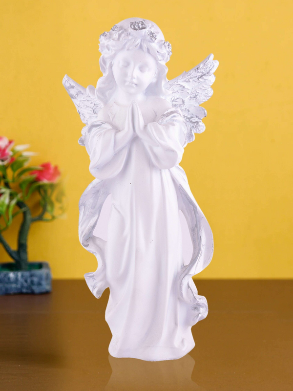 Resin Greek Angel Statue Small Angel Girl Garden Figurine Roman Angel Sculpture for Indoor Outdoor Home Garden Decoration