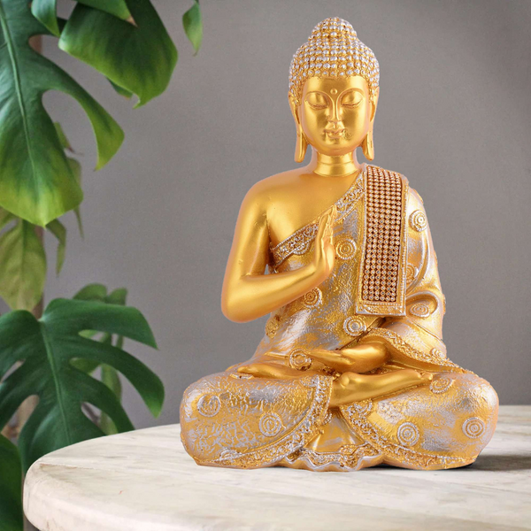 Buddha Idol Statue Showpiece Gift Gifting Item Polystone Home Decor Decoration