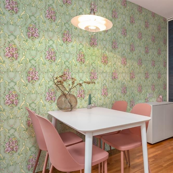 Floral Heritage Green DIY Wallpaper: Modern and Affordable for Any Room