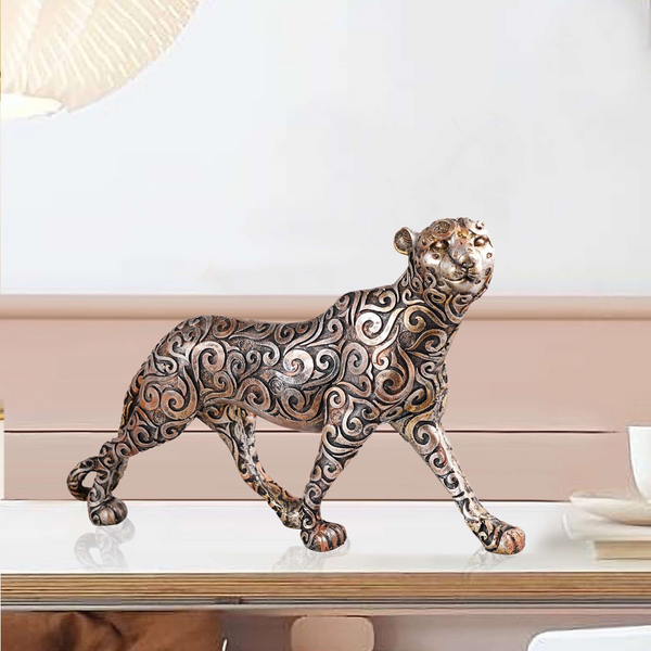 Panther Standing Position Animal Showpiece Antique Sculpture for Home Decor Showpiece Figurine