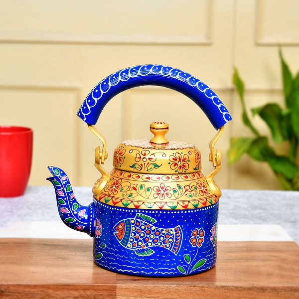 Hand-Painted Aluminium Tea Kettle – 750 ml for kitchen décor Home Décor , Tea Party , Serving