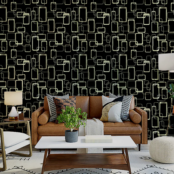 Modern Arcade Black DIY Wallpaper | Stylish Bedroom & Kitchen Decor